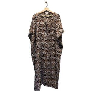 Nordstrom Rack Awesome Swimsuit Cover-Up White & Browns Snakeskin Print OSFM
